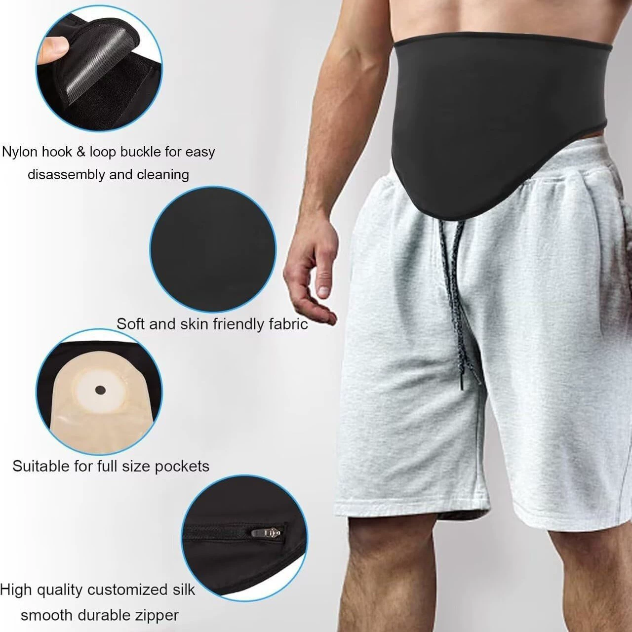 Партия Ostomy сумка для спорта, поддерживающий пояс для мужчин и женщин, крышка колостомы, внутренний карман для ostomy сумки