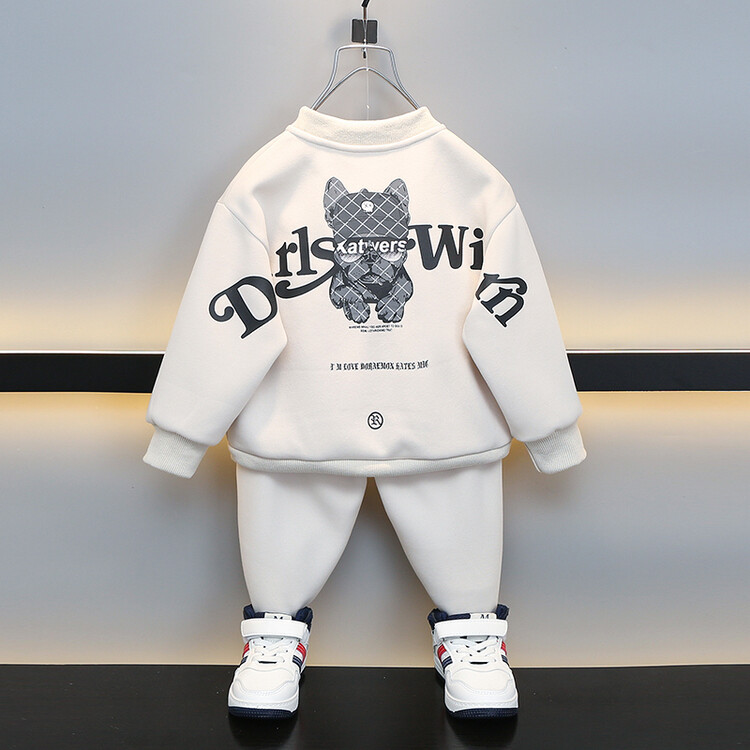 Set de două piese sport și agrement pentru copii, model Pug, primăvară-toamnă, 2023, pentru băieți_voghion.com