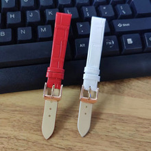 超薄双面真皮手表带女头层牛皮红色白表带特价清货12 14 16 18 20