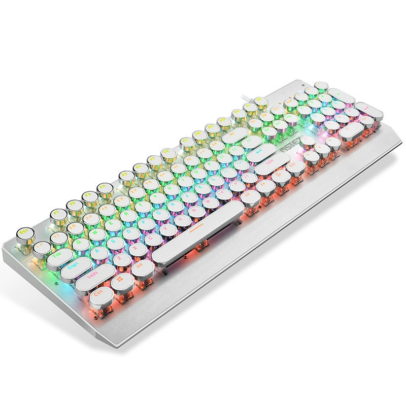 美尚E族 940 steam punk real mechanical keyboard computer peripheral e -sports game Internet cafe game round green axis