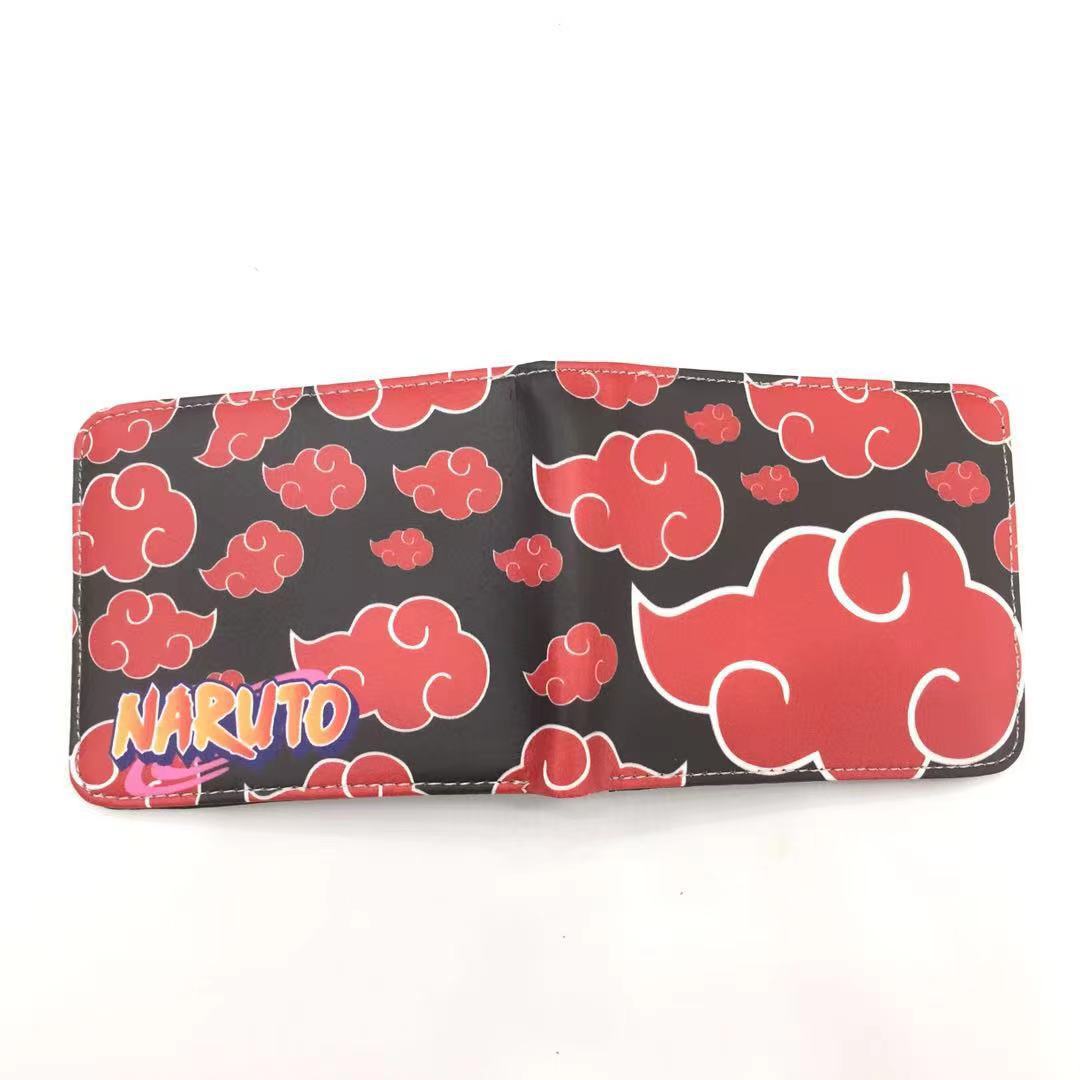 Hokage billetera Ninja Boy Sasuke Naruto nuevo tipo de bolso de tarjetas, bolso de cambio de dibujos animados Fuego Nube, cartera de cambio PU, bolso de piel