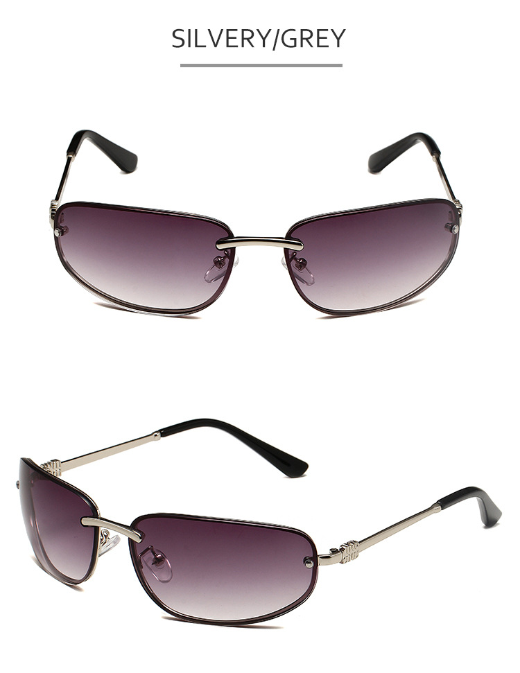 Men's Sunglasses New Millennium Style Y2K Retro Mercury Silver Frameless Fashion Sunglasses Hip Hop Sunglasses_viptrois.com