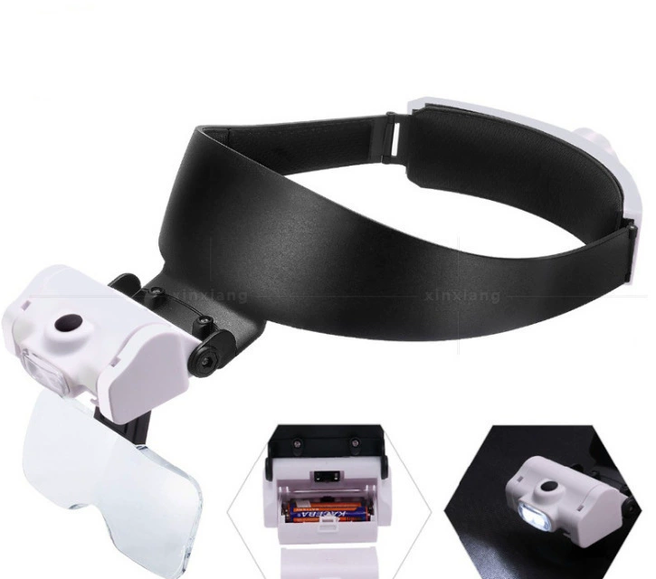 USB перезаряжаемый Ремонт для чтения пожилых людей Светодиодная Регулируемая комбинация с несколькими объективами на голове с увеличительным стеклом 82000JC