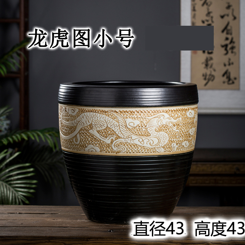 작은 용과 호랑이 그림 직경 43 높이 43