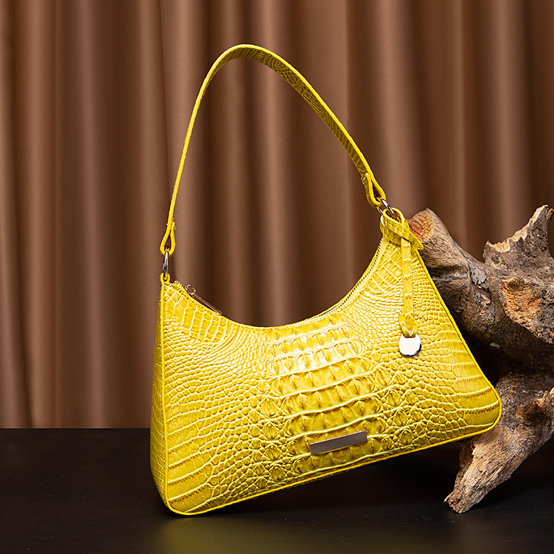 Borsa da donna retrò portatile sottobraccio Brahman Bump modello coccodrillo_voghion.com