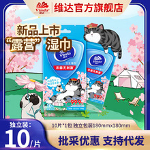 维达去菌湿巾100片每片独立包装杀菌无刺激小包随身便携卫生湿纸