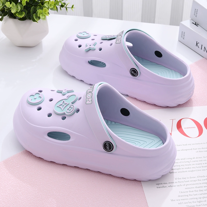 Женские летние пляжные сандалии Croc Shoes 2025 года, новые, на толстой подошве, с открытым носком, полусабо.