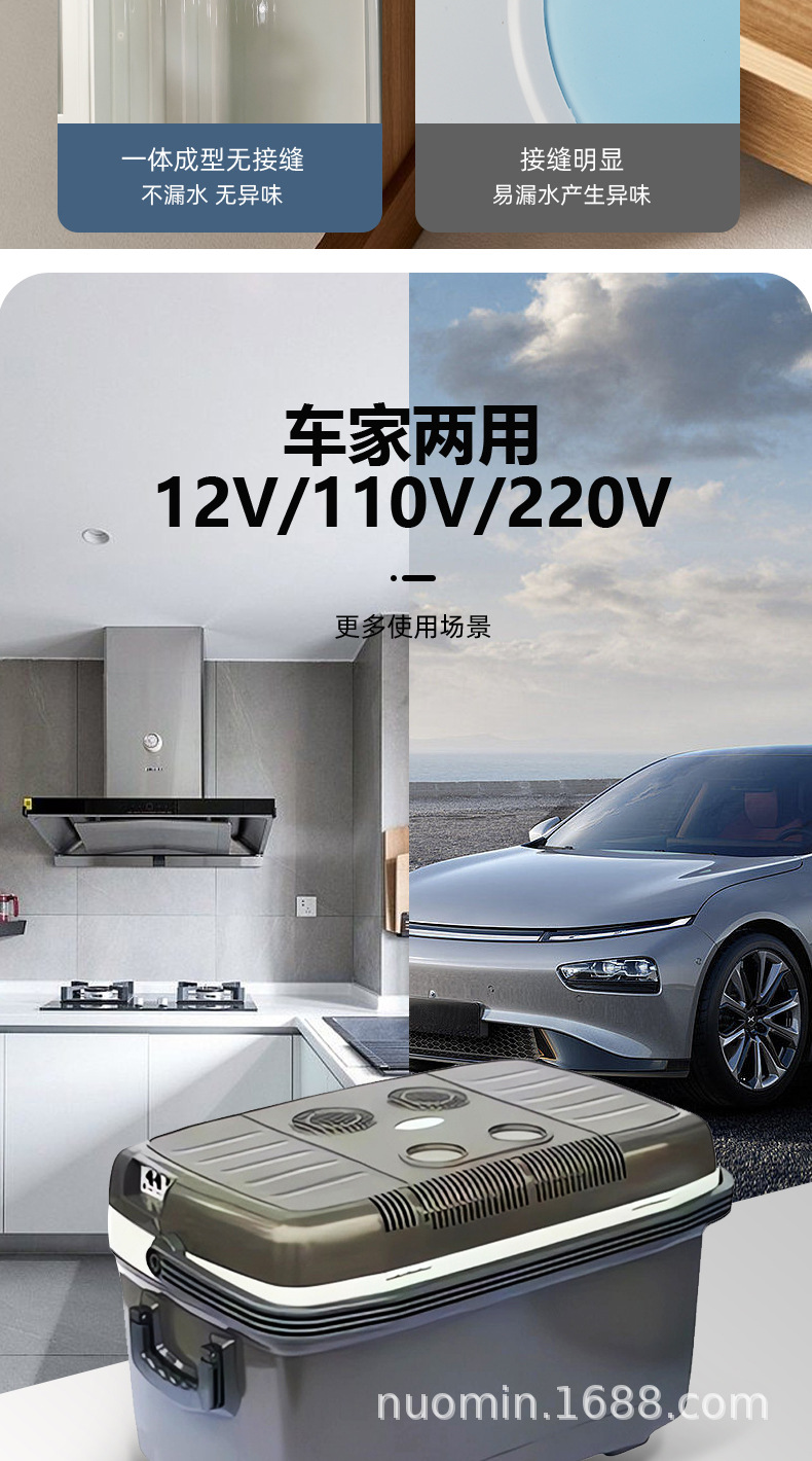 Nomine Car Refrigerator for Cross-Border Use, Dual-Purpose for Car and Home, Small Refrigerator 45 Liters, 12V/24V, Dropshipping