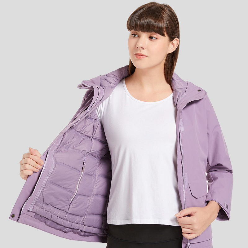 Trajes de invierno de dos piezas para hombres y mujeres al aire libre trajes de montaña 3 - en - 1 desmontables revestimiento a prueba de viento abrigo de moda