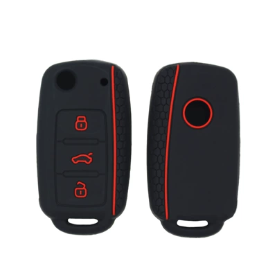 epoxy key case remote — Static Rod/Key Bag - black-red-no-pattern-on-the-back