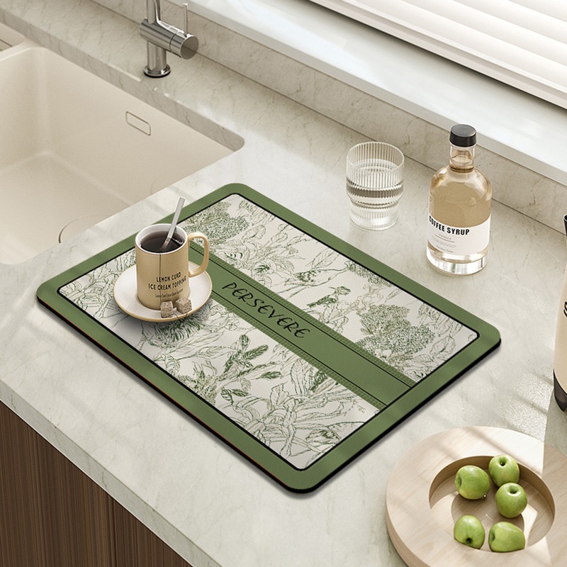 Cojín de drenaje de agua de mesa cocina grifo taza tazón palillos almohadilla de absorción de agua bandeja de té lavavajillas bar mesa de té almohadilla de taza
