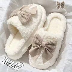 冬用の男性と女性用の新しい綿スリッパ、厚い底のホームファーリースリッパ、屋内用の暖かいプラスベルベットの厚い底の産後靴