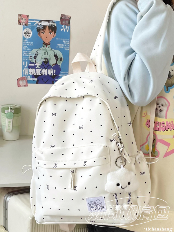书包初中女生少女心波点蝴蝶结百搭高颜值小学生双肩包女2025新款|undefined