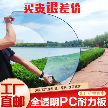 pc耐力板有机玻璃板透明塑料板3mm防尘装饰板雨棚采光实心阳光板