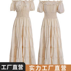 女士长裙角色扮演服装中世纪复古装扮节日扮演演出服派对晚会服装