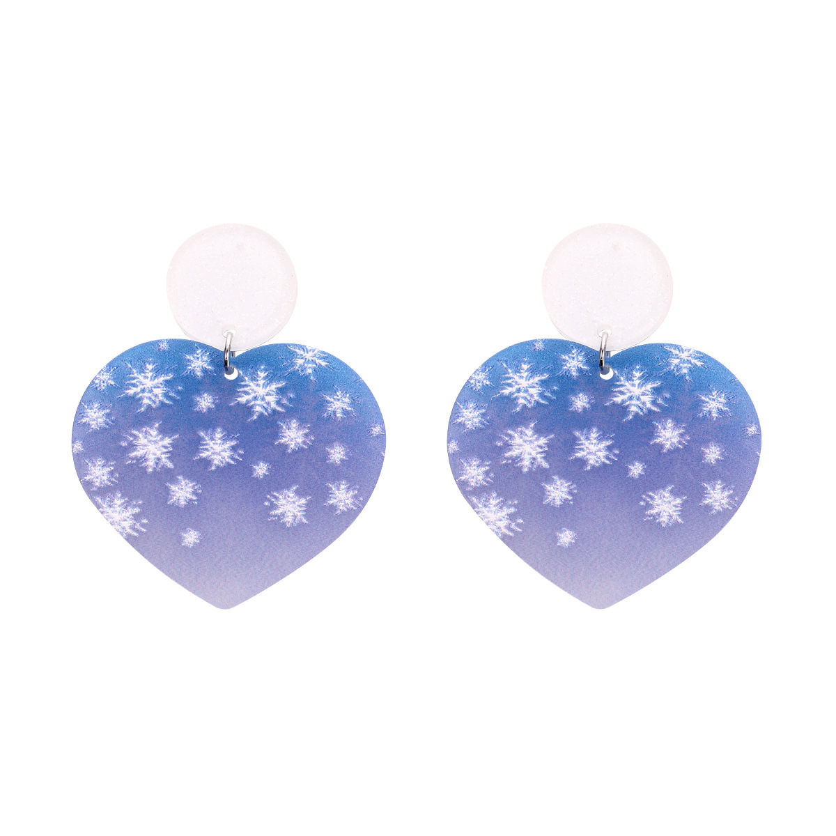 Drop Earrings Classification Fashion Heart Shape Snowflake Plastic Printing Women's Drop Earrings 1 Pair