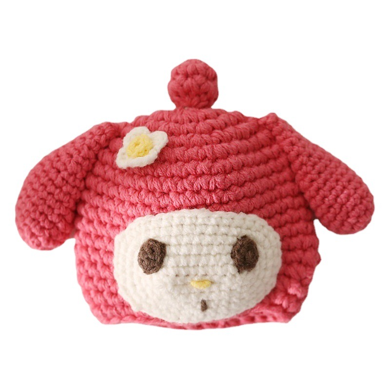 Cartoon Cartoon Handmade Knitted Key Protective Cover Girl's Cute Rabbit Key Bag Wool Knitted Finished Product