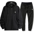 Black zipper suit white