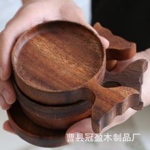 简约实木杯垫桌面隔热垫相思木调味碟小食碟木质茶杯垫