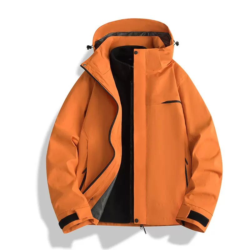 秋冬情侣户外登山旅游可拆卸三合一保暖冲锋风衣宽松休闲上衣外套