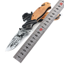 厂家批发3CR13刃三D图案折刀野外生存刀随身折叠刀家用多功能刀