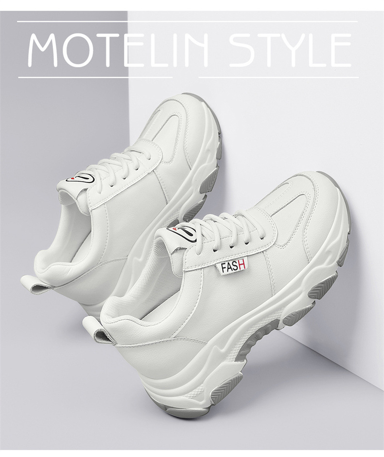 Giày sneaker chunky đế dày da thật nữ mới mùa xuân hè 2023 — DH 58316 mét xám (rỗng) mẫu mùa hè cao gót 5 cm, DH 58220 trắng xanh lá cây mẫu mùa hè cao gót 5 cm, DH 58302 trắng (mặt da) cao gót 5 cm, DH 58302 be xám (mặt da) cao gót 5 cm chi tiết 2