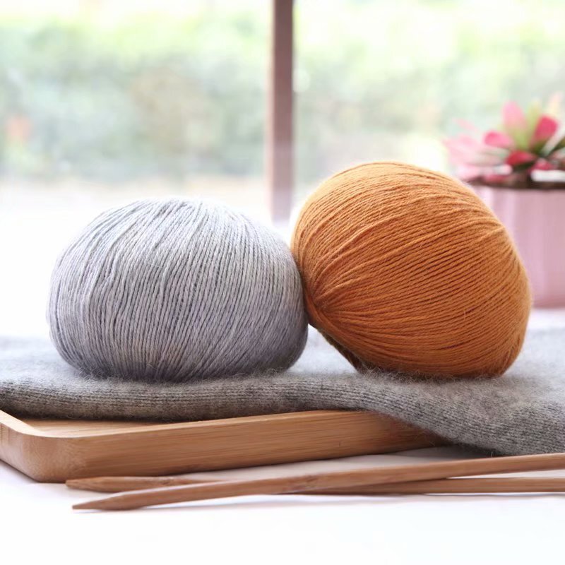 Shrink-free 3-strand cashmere blended yarn hand-woven fine wool knitting soft close-fitting baby thread DIY hand-woven