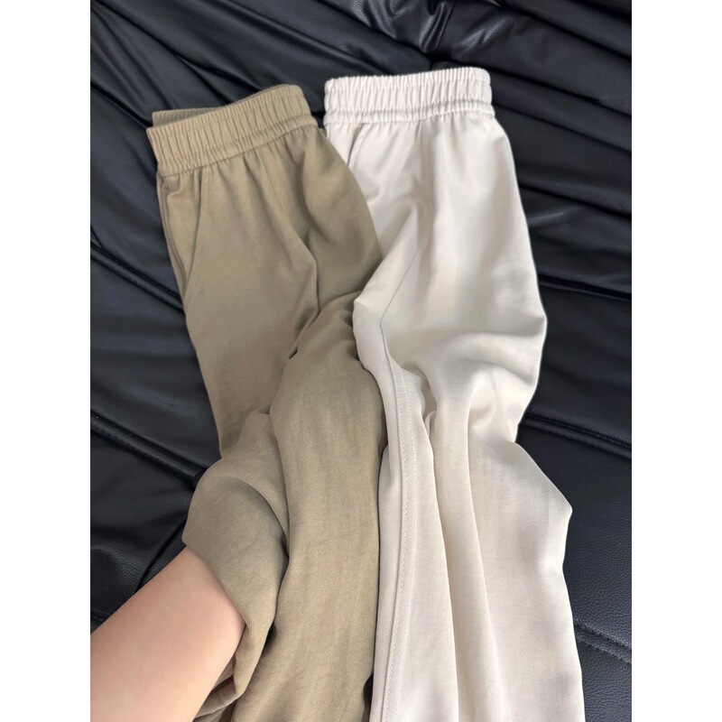 Pear-Shaped Body Shape Flattering Slimming High-Waisted Loose Casual Straight-Leg Long Pants for Women in Summer, Floor-Length Wide-Leg Pants