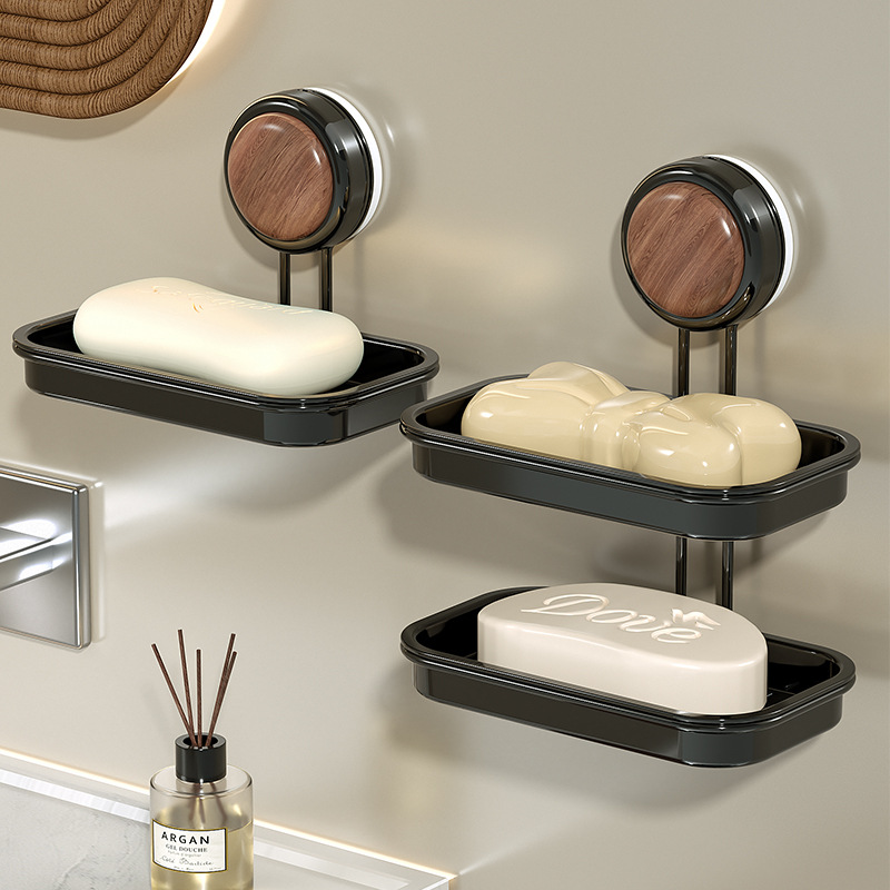 Caja de jabón ventosa tipo de pared sin perforación caja de jabón estante de almacenamiento de baño doméstico drenaje lavabo almacenamiento al por mayor image 2