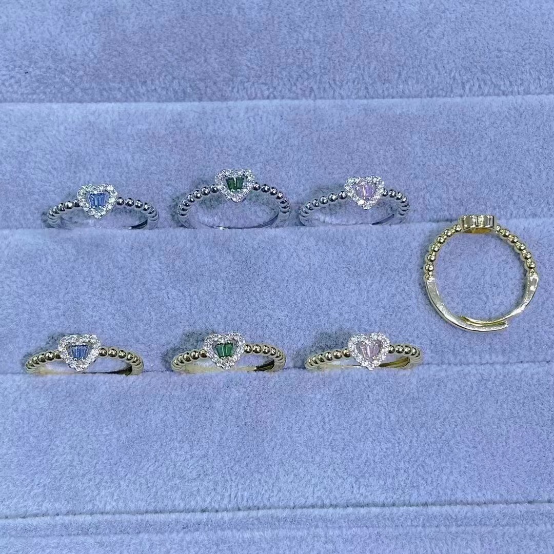 Copper Material Geometric Pattern Copper Plating Geometric Zircon Copper Rings