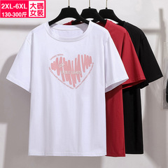 Summer 2023 New Arrival 200lb Plus Size Women's Printed Crew Neck Short Sleeve T-Shirt for Heavy Women 300lb Top Wholesale