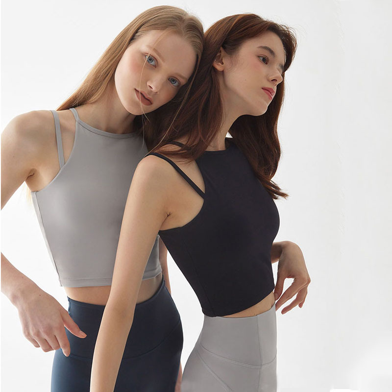 2021 estilo coreano deportes fitness Chaleco de las mujeres cintura alta envuelto en el pecho a prueba de golpes de secado rápido yoga entrenamiento pilates entrega Honda
