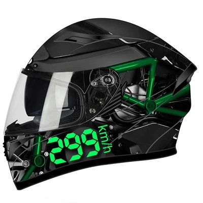 Motosiklet kaskı (dəbilqə) Cool Electric Vehicle Safety Helmet - green-rapid-lens-m