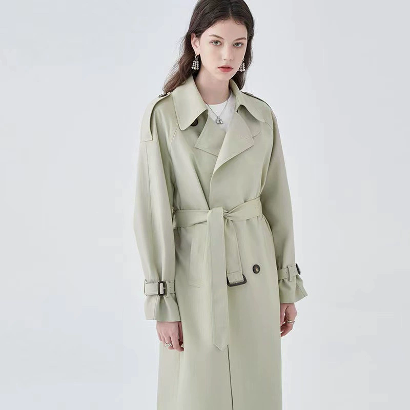 2025 популярная ветровка в британском стиле для женщин, весенне-осенняя, средней длины, повседневная элегантная верхняя одежда для миниатюрных размеров