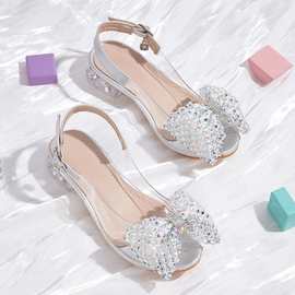 2025冬季新款鞋子防滑休闲时尚小女孩女宝凉鞋女童高跟鞋公主鞋