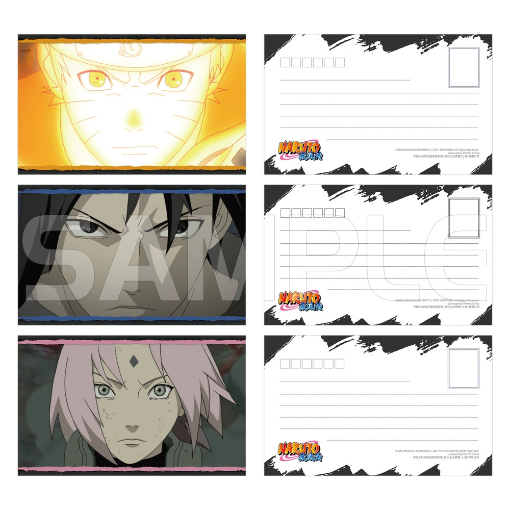 Почтовые открытки (Naruto) набор классических сцен — лицензированная коллекционная серия, 12 дизайнов, глянцевые принты
