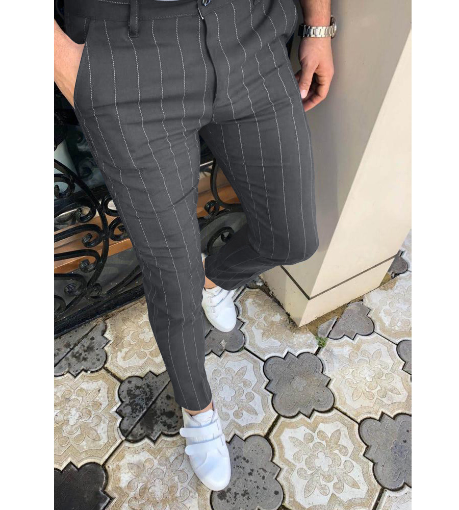 2023 el comercio exterior transfronterizo exclusivo nuevo negocio de los hombres punteado rayas casual lápiz pantalones deseo image 9