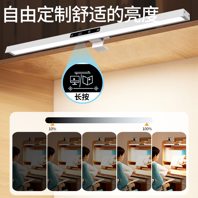 Lámpara de escritorio con protección ocular para estudiantes, lámpara de escritorio con control inteligente temporizado, lámpara de escritorio de espectro completo específica para estudio, lámpara de escritorio con clip 585L