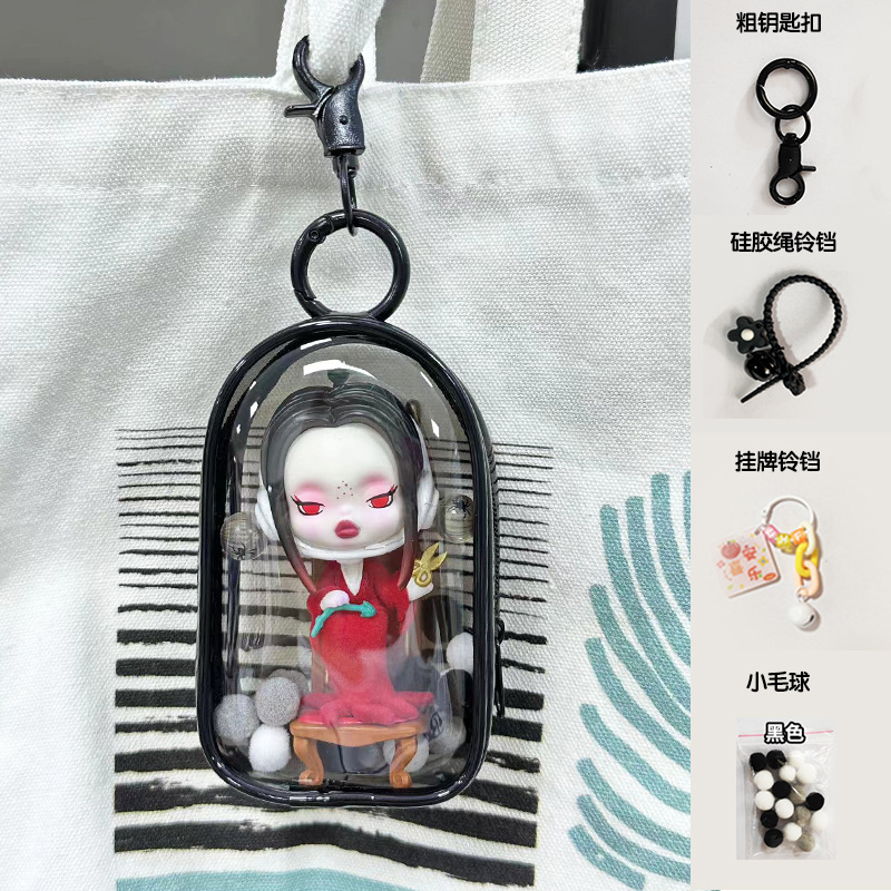 Bubble Mart Baby Walking Bolsa de pvc de hueso de goma de alta permeabilidad Bolsa de almacenamiento de pantalla de caja ciega transparente cerrada