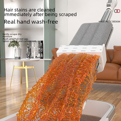 Hand-free Aluminum Plate Flat Mop, Stainless Steel/Aluminum Plate Wet and Dry Dual-Use 360-degree Rotating Lazy Floor Mop