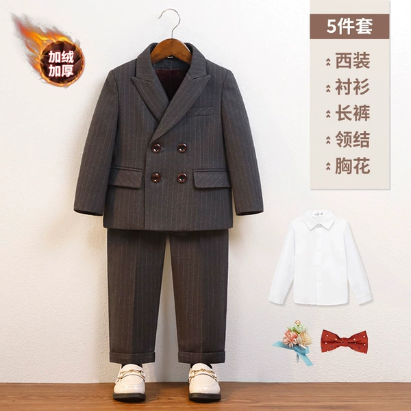 Fleece jacket, set, shirt, trousers, bow tie lapel pin, full set, 5 pieces
