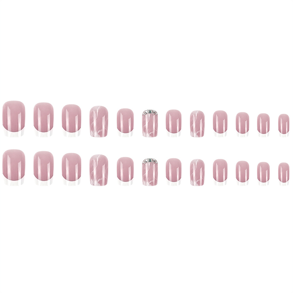 Pinturas de uñas en polvo de plata francesa de estilo ins, uñas de vestir con incrustaciones de diamantes en polvo desnudo puro, fábrica de parches de uñas de todo fósforo al por mayor image 6