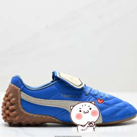 跨境低帮足球风跑步鞋男女青少年学生训练鞋翻盖德训复古薄底透气