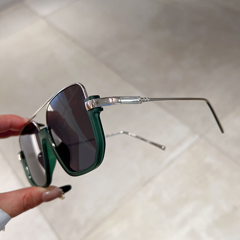 Nuovi occhiali da sole alla moda con montatura antiriflesso e mezza montatura per la fotografia di strada, occhiali da sole semplici e giovani_voghion.com