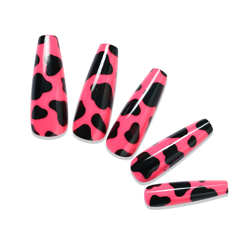 2022 Export Adult Ballet Nails Pink Leopard Print Long Nails Slender Modified Nails 2022 Export Adult Ballet Nails Pink Leopard Print Long Nails Slender Modified Nails