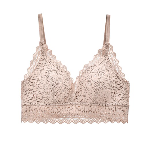 bl082 Sexy wire-free thin style push-up big breasts showing small bra comfortable French triangle cup no empty cup underwear