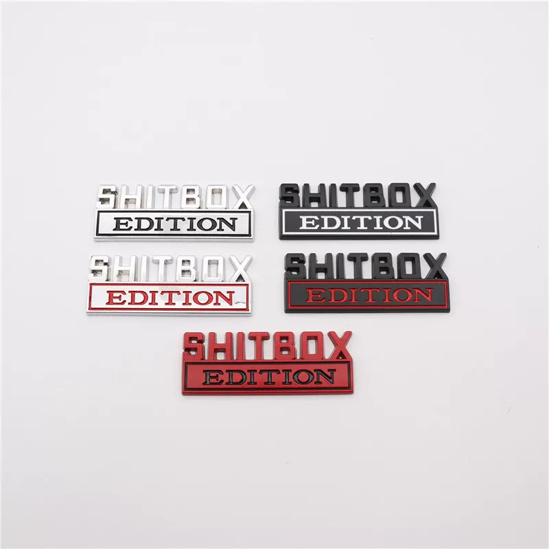 Модернизированный автомобиль шильдик Sh1tbox из цинкового сплава IT edition металлическая наклейка на машину