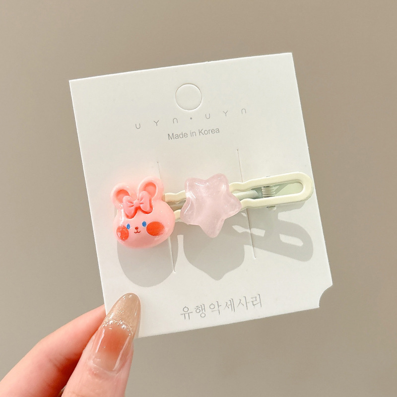 La nueva horquilla de dopamina rosa, la horquilla de flequillo lateral de alta calidad, los accesorios para el cabello de principios de primavera dulces y lindos, la pinza lateral de todo fósforo