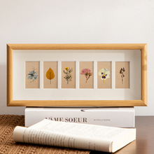 创意6宫格动植物标本相框文艺简约木质10孔diy手孔长方形摆台挂墙