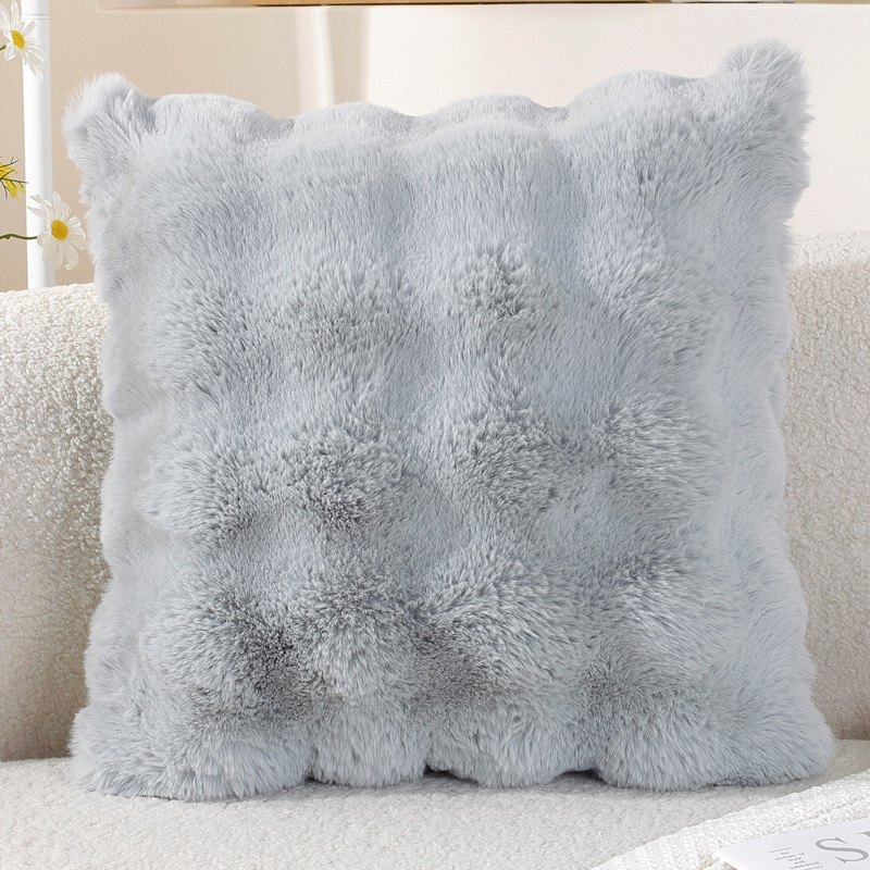 Fallo de conejo almohada de peluche balcón ventana flotante almohada de aire crema almohada de sofá sala de estar cojín de alta calidad invierno